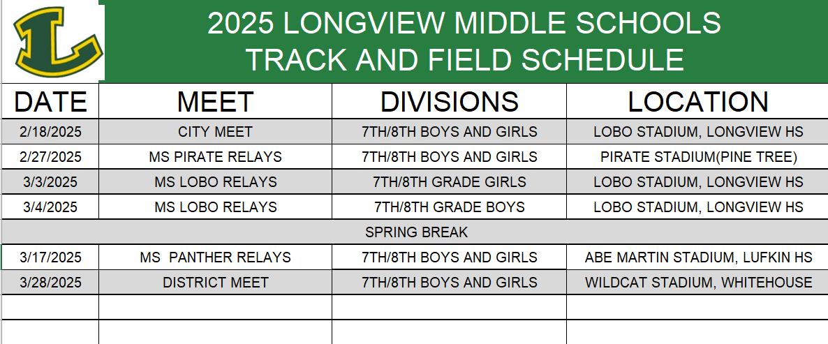 middle school schedule