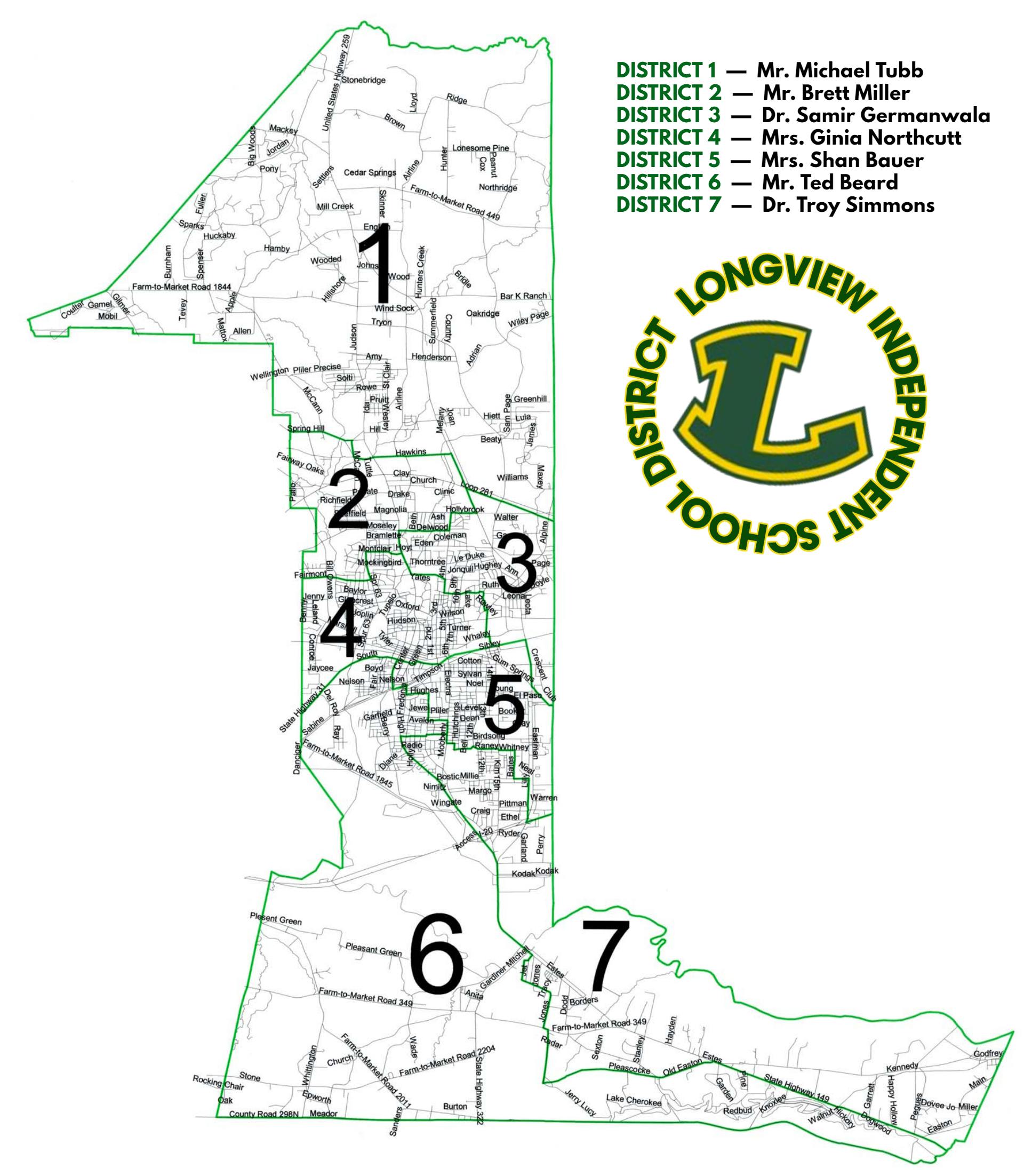 LISD Board of Trustees District Map