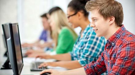 STOCK PHOTO - Students working on computers