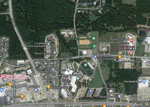 Longview High School Google Maps aerial view