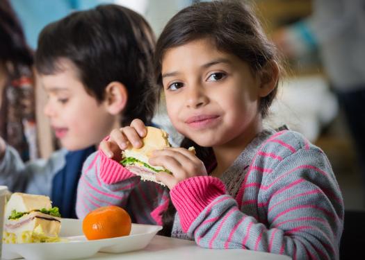 STOCK PHOTO - school meals child eating lunch