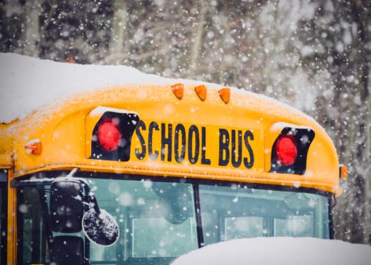 STOCK PHOTO - Wintry weather School Bus
