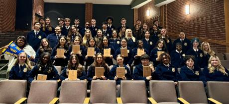 Some Longview ISD FFA members pose for a photo